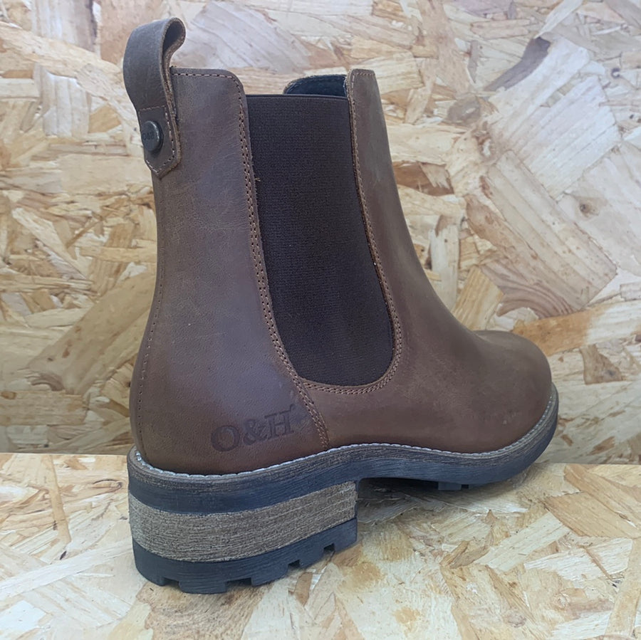 Oak & Hyde Womens Bridge Chelsea Leather Ankle Boot - Dark Brown