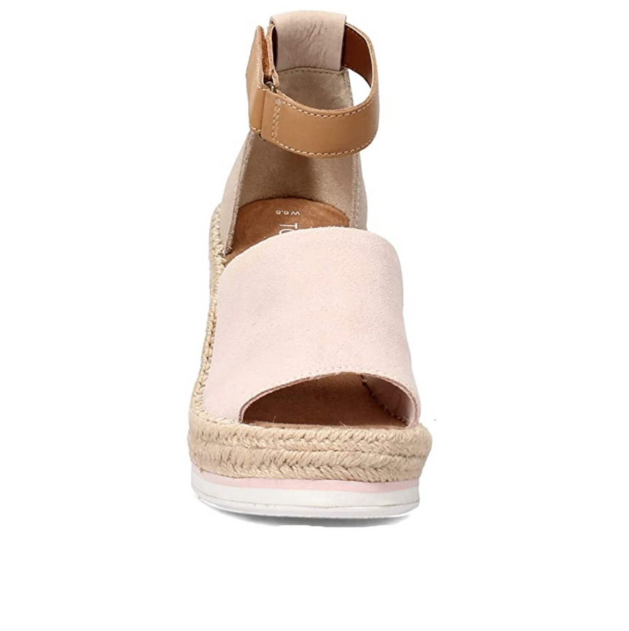 TOMS - Women's Marisol Wedged Sandal - Peony Suede