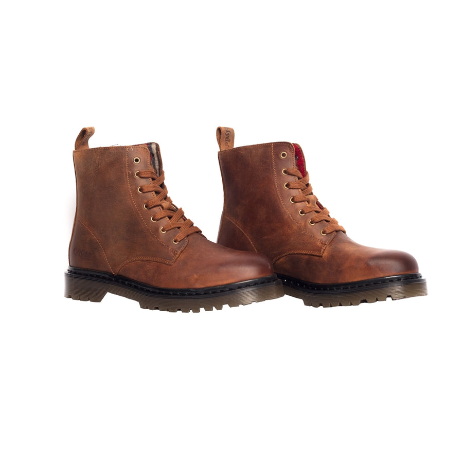 Oak & Hyde Womens Brixton 7 Leather Boots - Cognac