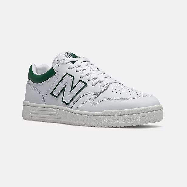 New Balance Mens 480 Basket Ball Trainers - White - The Foot Factory
