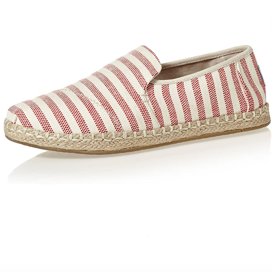 TOMS - Deconstructed Alpargata Rope Red Stripe Woven
