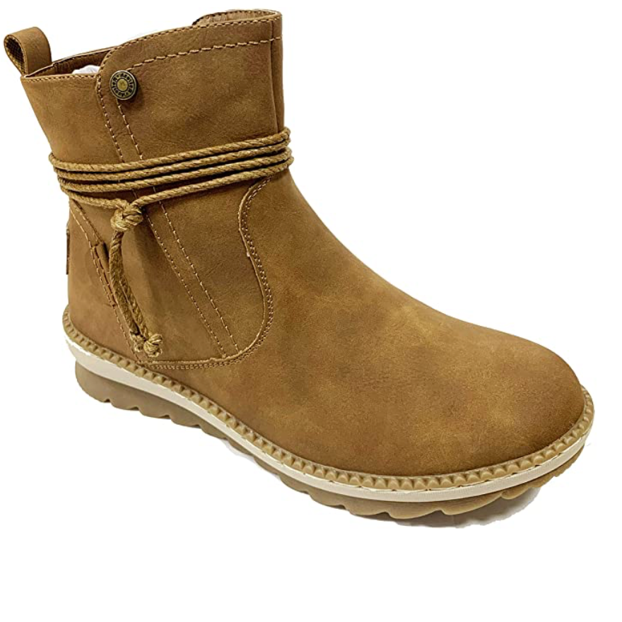 Refresh Womens Side Zip Snow Boots - Camel