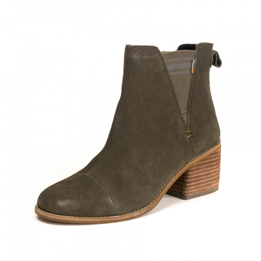 TOMS Womens Esme Suede Chelsea Boots - Tarmac Olive